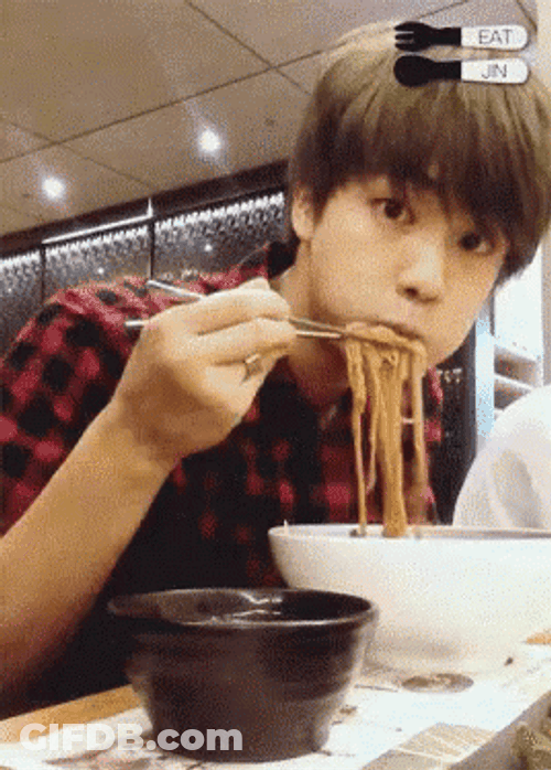 Kim Seok-Jin Eating GIF