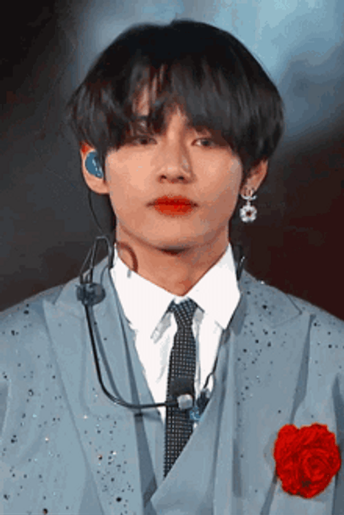 Kim Taehyung Aesthetic Flips Hair GIF