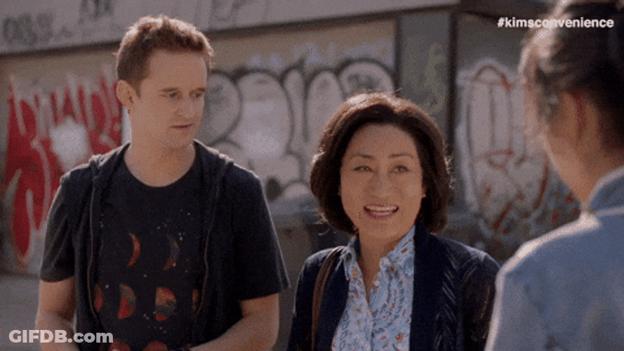 Kims Convenience Mrs Yongmi Kim Snickering GIF