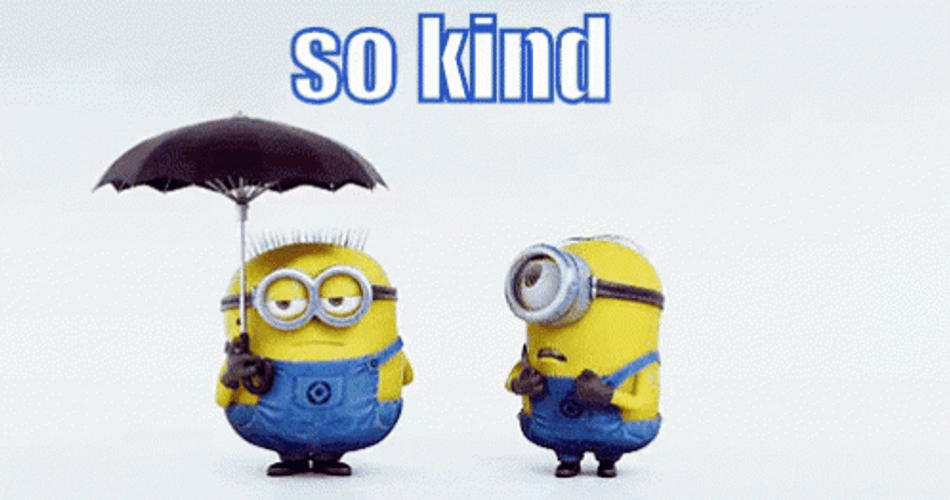 Kindness Jorge Protecting Stuart With Umbrella GIF