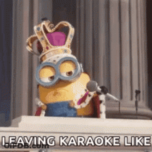 King Bob Leaving Karaoke Like GIF