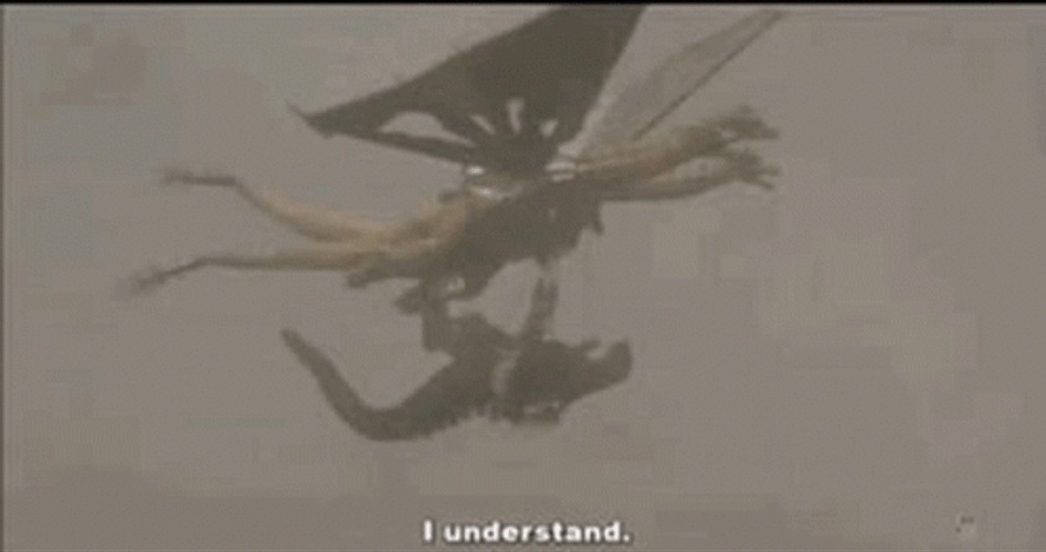 King Ghidorah Gathered Godzilla In The Sky GIF
