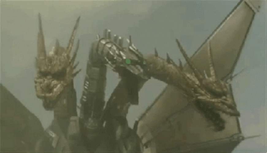 King Ghidorah With His Gravity Beams Attack GIF