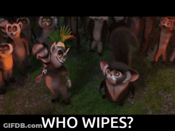 King Julien Asks Who Wipes GIF