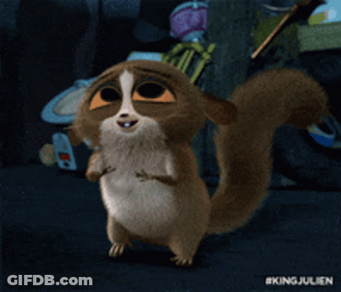 King Julien Cartoon Walking In Darkness GIF