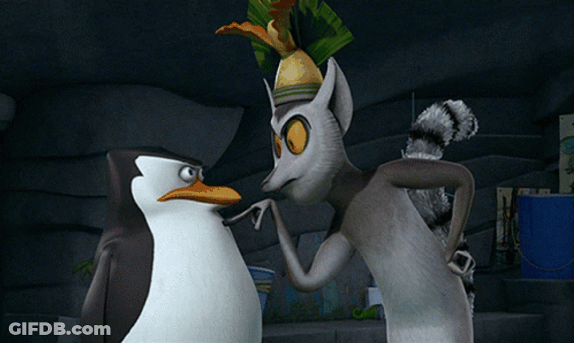 King Julien Mad At Penguin GIF