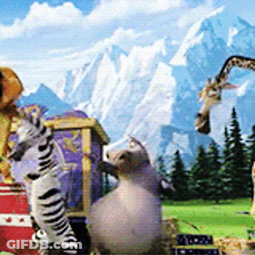 King Julien Madagascar Animals Singing Dancing GIF