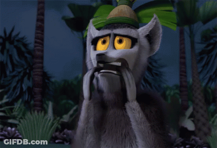 King Julien Scared And Alone GIF