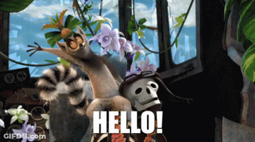 King Julien Waving Hello GIF
