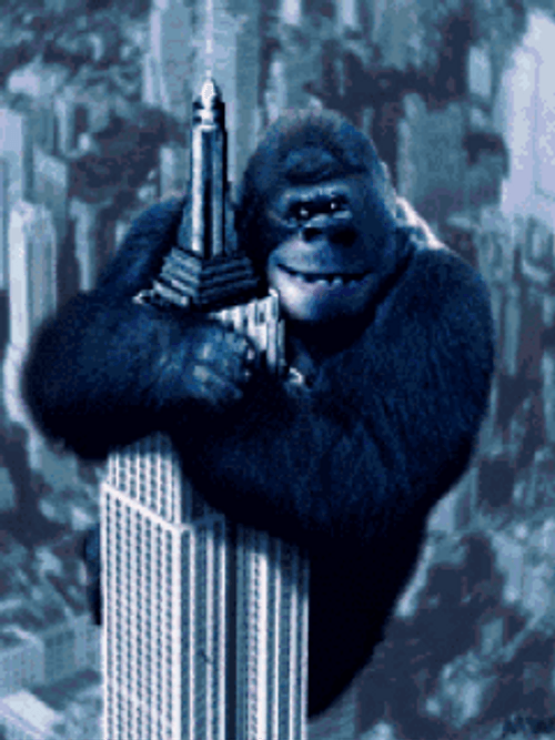 King Kong Hanging Onto Empire State Building GIF