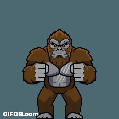 King Kong Jumping And Thumping Animation GIF