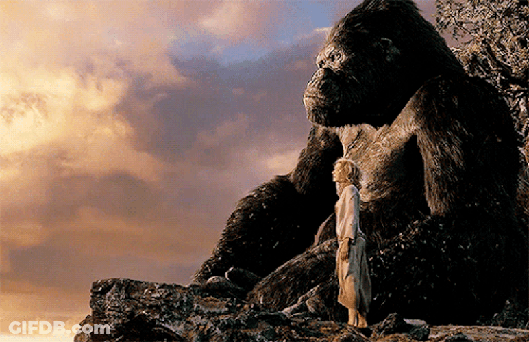 King Kong Sitting Calmly With Ann GIF