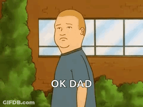 King Of The Hill Character Giving Middle Finger Saying Ok Dad GIF