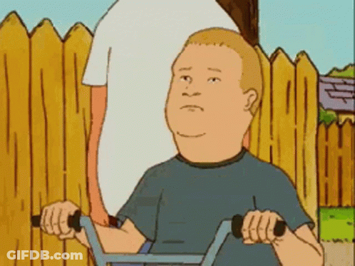 King Of The Hill Character Riding A Bike GIF