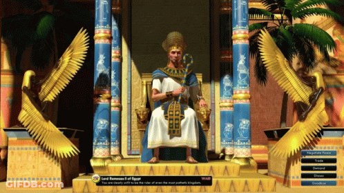 King On Throne With Palm Tree GIF