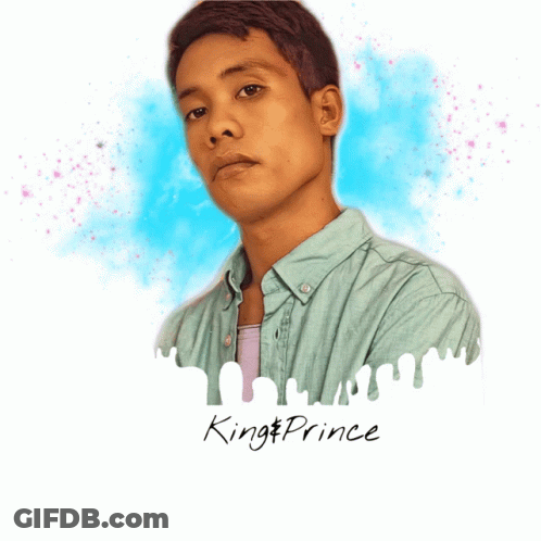 King Prince Poster With Man In Blue Shirt GIF