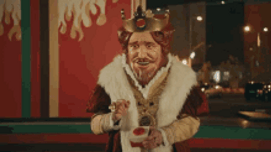 King Pushes Easy Button GIF