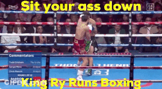 King Ry Runs Boxing Advertised On Boxing Ring GIF