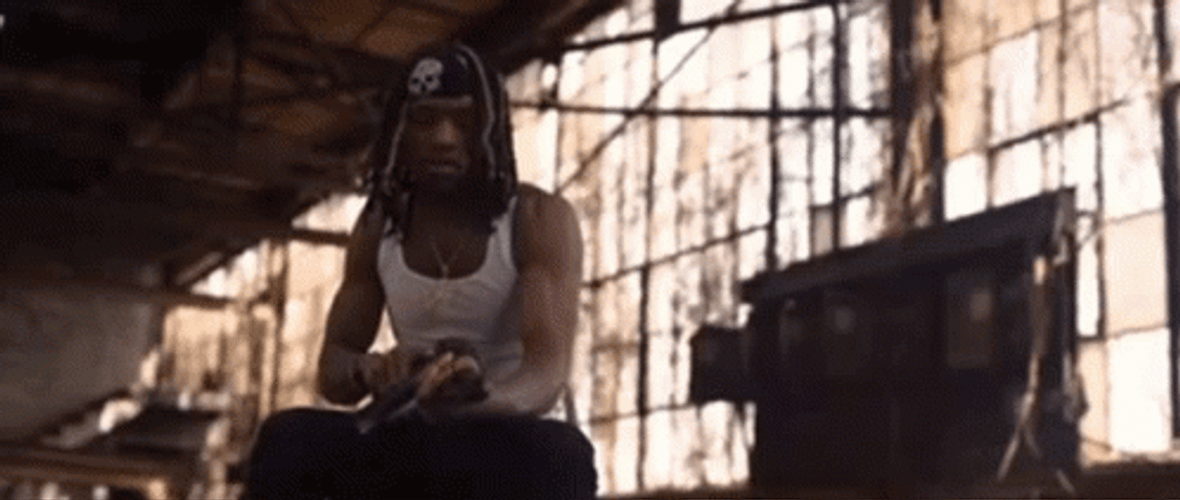 King Von Aims Gun GIF