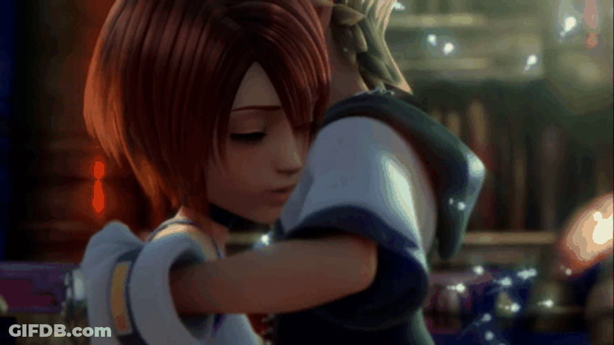 Kingdom Hearts Kairi And Sora Hug GIF