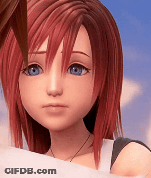 Kingdom Hearts Kairi Blinking GIF