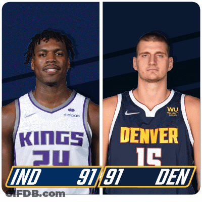 Kings And Denver Basketball Players Standing Together GIF