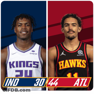 Kings And Hawks Basketball Players Standing Together GIF