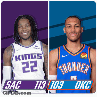 Kings And Thunder Basketball Players GIF