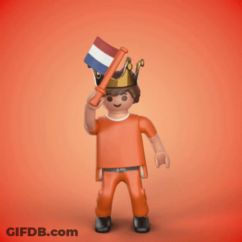 Kingsday Waving Flag Of Netherlands GIF