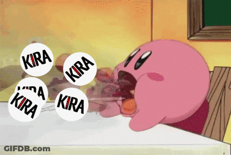 Kira Kirby Eating Meme GIF