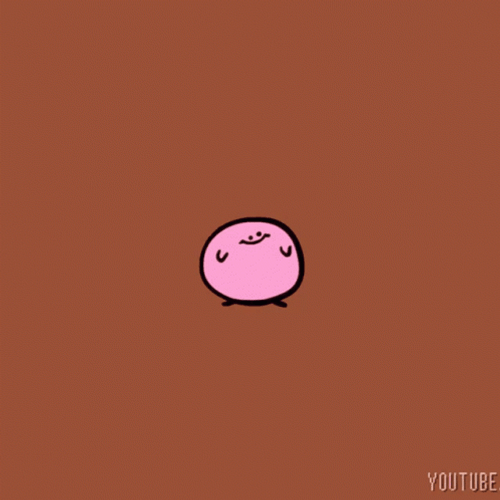 Kirbo Pink Round Creature Jumping GIF