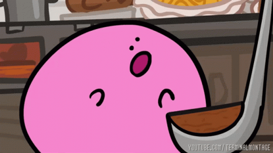 Kirbo Puffball Tasting Food GIF