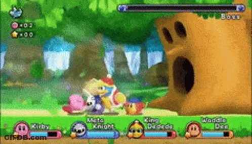 Kirby And King Dedede Fighting GIF