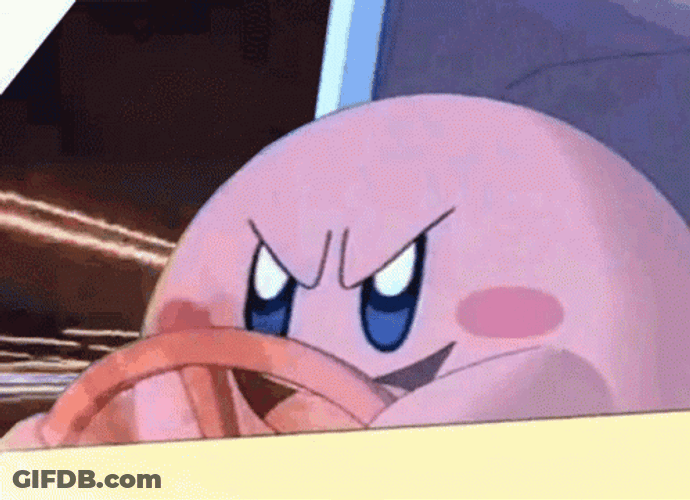 Kirby Angrily Driving GIF