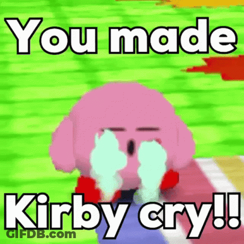 Kirby Crying After Making Himself Cry GIF