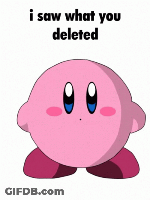 Kirby Delete I Saw What You Delete GIF