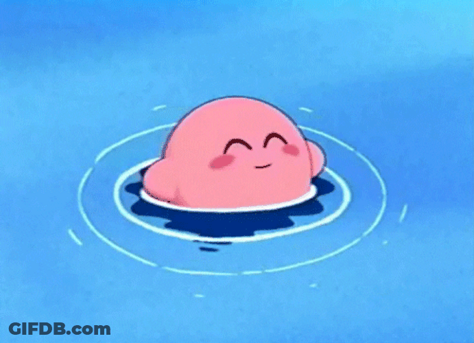 Kirby Dipping In Water GIF