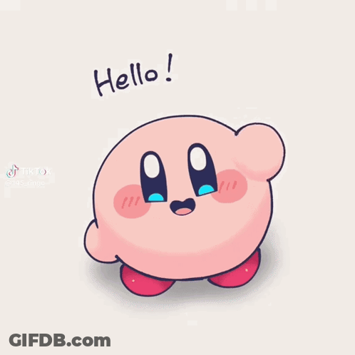 Kirby Drawing Saying Hello GIF