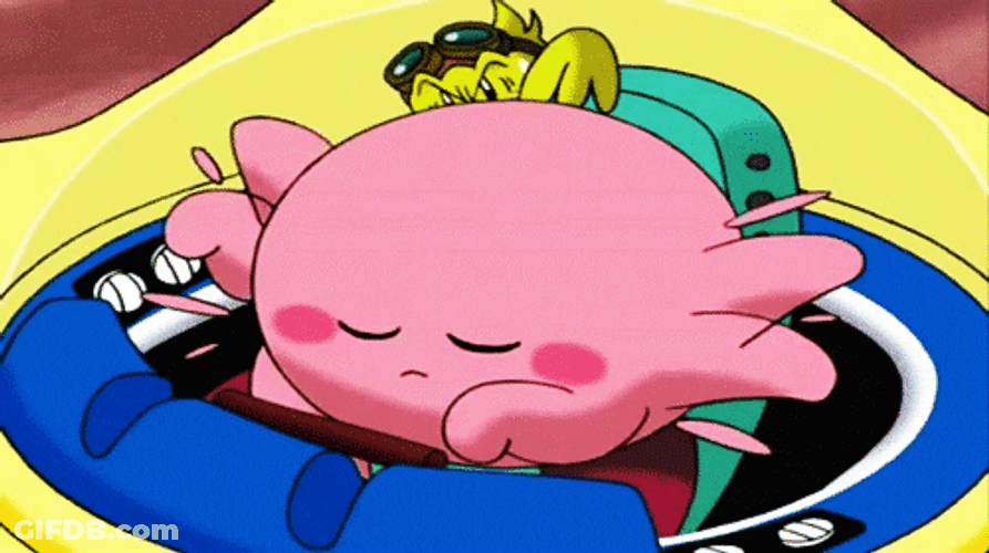 Kirby Driving Spaceship GIF