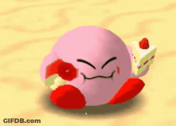 Kirby Eating Cake GIF