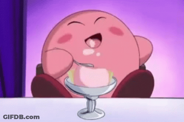 Kirby Eating Dessert GIF