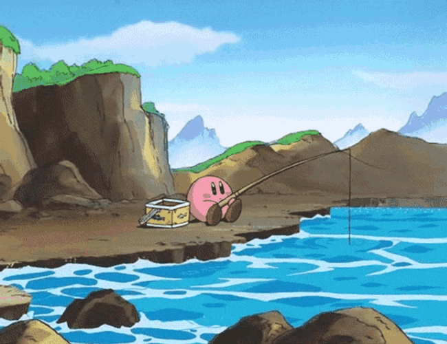 Kirby Fishing GIF
