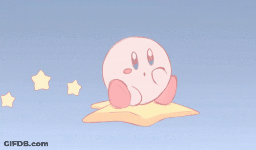 Kirby Floating On Star Meme GIF