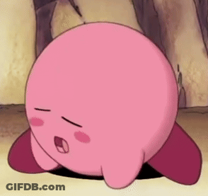 Kirby Is Laying Down On The Ground With His Eyes Closed . GIF