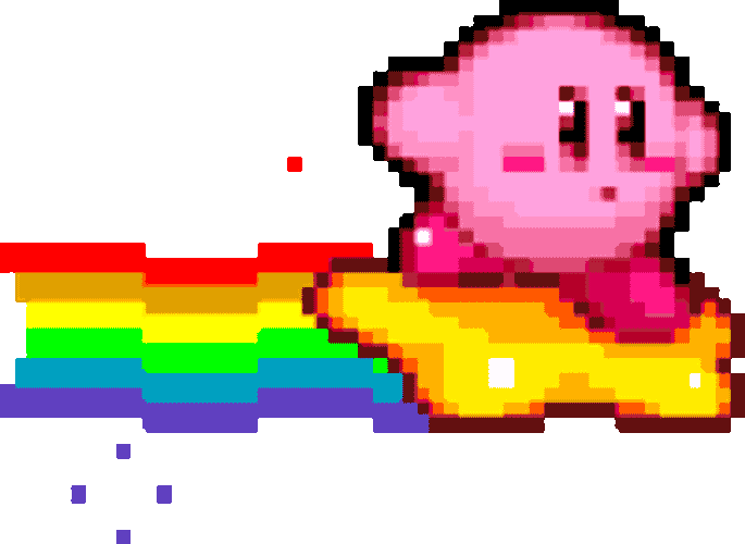 Kirby On A Warp Star Sticker GIF