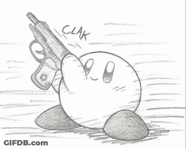 Kirby Reloading Gun Meme GIF