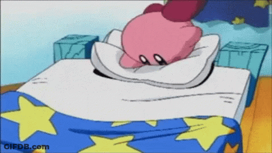 Kirby Rolling On Bed GIF