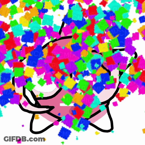 Kirby Surrounded By Colorful Squares GIF
