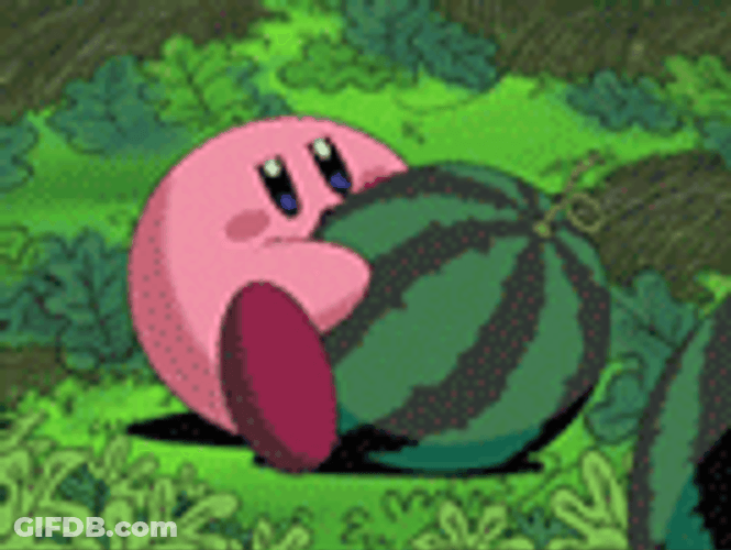 Kirby Swallowing Watermelon GIF