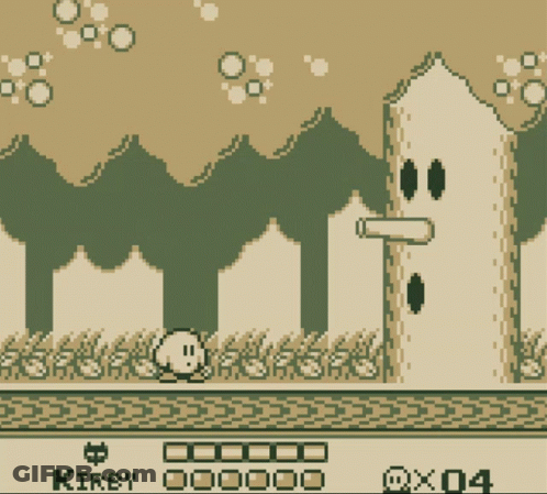 Kirby Video Game Screenshot With Star GIF
